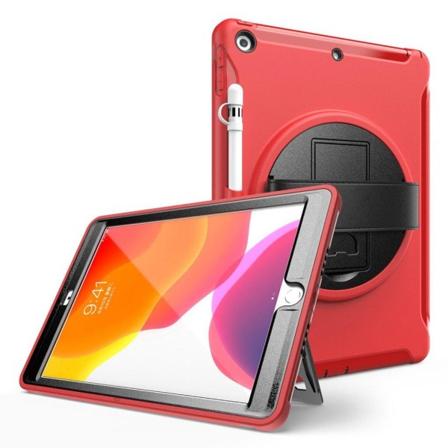 iPad 10.2 (2019) 360 kääntyvä kestävä kotelo - Punainen Red