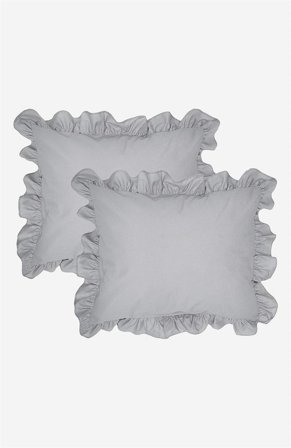 Cellbes of Sweden - Örngott med volang 50x60 cm Ekologisk bomull 2-pack - ljusgrå - -