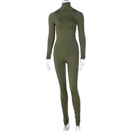 /EA/Höst- och vinterny enfärgad tight långärmad plysch jumpsuit utrikeshandel dam yoga jumpsuit grön