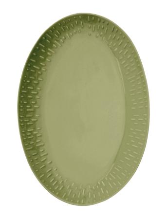 Confetti Oval Dish W/Relief 1 Pcs. Giftbox Home Tableware Serving Dishes Serving Platters Green Aida