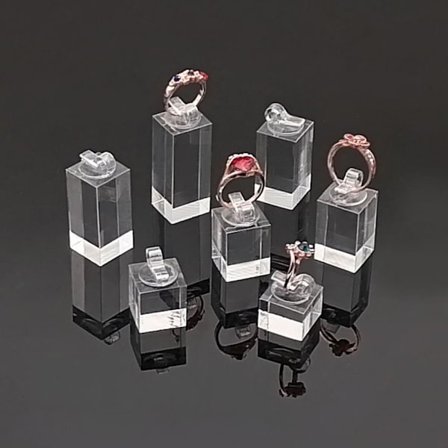 Smykker Utstillingsstativ Ringstativ TRANSPARANT FIRKANT