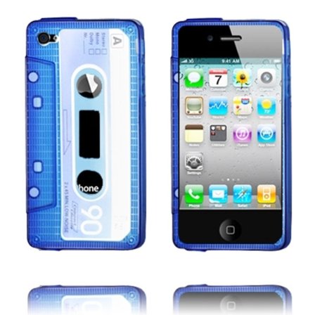Cassette Skal Semi-Transparent (Blå) iPhone 4/4S Silikonskal