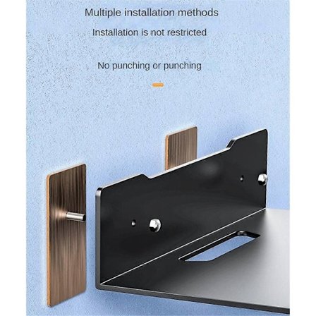 Vegghylleholder Flytende Hylle Stativ Veggmontert Oppbevaringsstativ for TV Projektor Høyttaler Kamera Ruter, Medium-WELLNGS