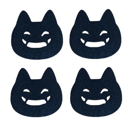 Halloween Underlägg Black Cat Bat Pumpkin Coaster Dinner Mat