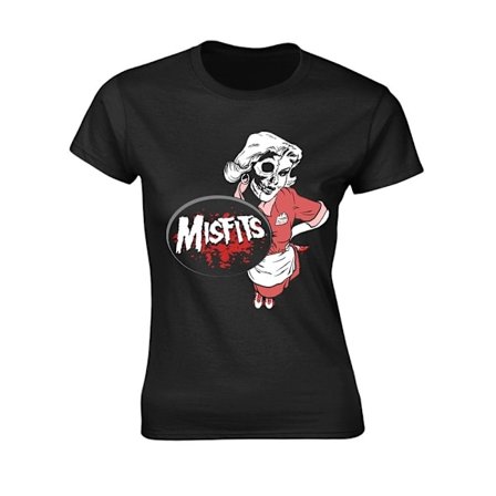 Misfits Dam/Kvinnor Servitris T-Shirt XXL Svart