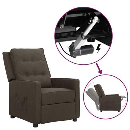 Vidaxl Reclinerfåtölj Med Uppresningshjälp Brun Tyg Brun