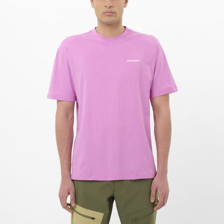 Salomon - Kurzarmshirt Herren Chest Logo - Cyclamen