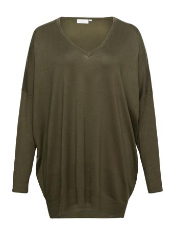 Kcmachi Knit Pullover Pullover Khaki Green Kaffe Curve