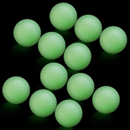 12-pak Lysende Golfbolde, Selvlysende Natgolfbolde, der lyser i mørke, Bedste Slagturnerings-fluorescerende Golfbold, Langtidsholdbare Lyse Lysende 