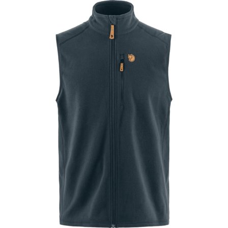 Fjällräven Men's Övik Lite Fleece Vest in Dark Navy, Recycled Polyester | Size: XL