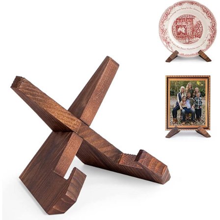 Kokebokholdere, Oppskriftsbokstativ, Treutstillingsstativ for bok, foto, dekorativ tallerken, tallerkenholder utstillingsstativ