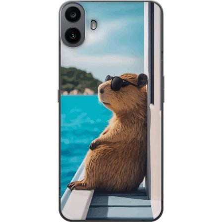 Kompatibel Mobilcover til Nothing Nothing CMF Phone 1 Afslappet kapibara med solbriller ved havet, sjovt og humoristisk motiv der spreder glæde og fe