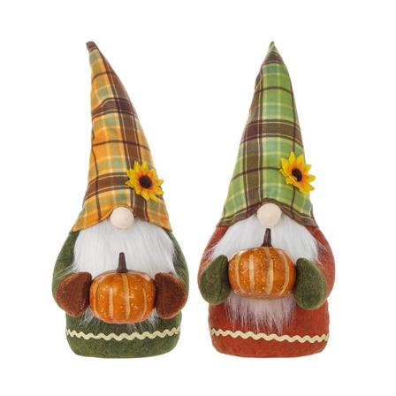 Efterårsdekorationssæt med 2 efterårsnissehjem efterårsdekorationer med græskar og ahornblade efterår Thanksgiving efterårsdekorationer