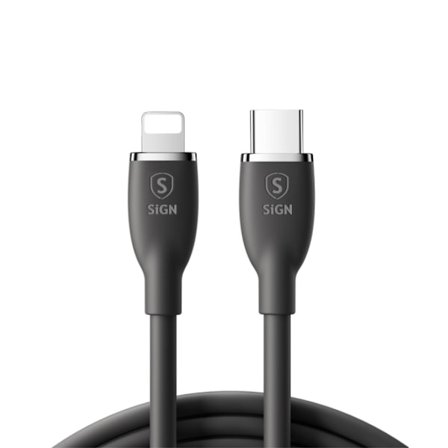 SiGN USB-C till Lightning Kabel 30W, 2m - Svart