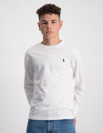 Polo Ralph Lauren Cotton Jersey Long-Sleeve Tee Vit T-shirts Kille - Kids Brand Store