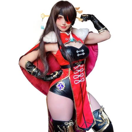 KK Beidou Baal Ganyu Venti Raiden Shogun Yae Miko Kokomi Gorou Arataki Itto Genshin Impact Cosplay Beidou Röd Liten
