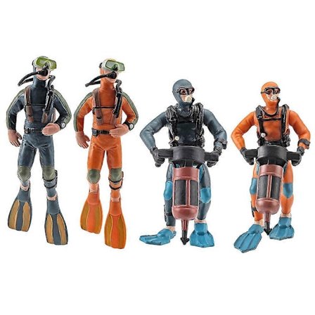 4 st Miniatyrdykarfigurer Akvarium Liten dykarstaty Hantverk Sandbord Landskap Dykardekoration