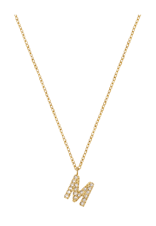 Mockberg Petite Stone Letter M Gold Necklace Smycken & klockor Dam Guld ONESIZE
