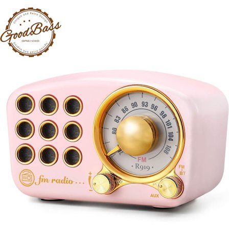 Retro Bluetooth-høyttaler, Vintage Radio- FM-radio med gammel