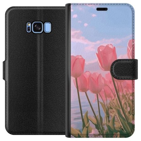 Plånboksfodral till Samsung Galaxy S8 med Rosa Tulpaner