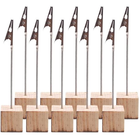 Memo Clip Holder Træbase Bord Navn Nummer Placeringskort Alligator Spænde Holder Foto Memo Clip Holder Billede Holder Til Billede Kort Pa