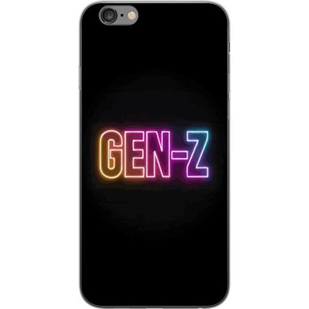 Yhteensopiva Puhelinkuori Apple Apple iPhone 6 Plus Neontext Gen Z värikkäässä valossa tummaa taustaa vasten modernissa digitaalisessa tyyliissä