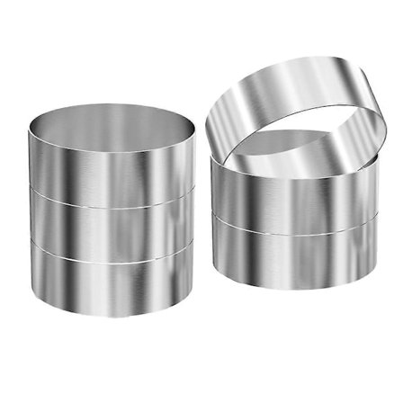 6 stk. Hamburgerbolle Ringe, Burgerform, 10 cm Store Ringforme til Madlavning, Madlavningsringe til Stegte Æg