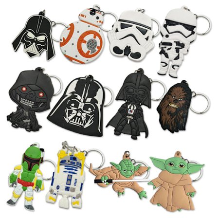 13 stk. plys bamse taskeklips nøglering Star Wars Storm Trooper