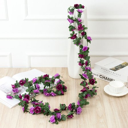 250CM Rose konstgjorda blommor Julgirland för bröllop Hemrumsdekoration Vår Höst Trädgårdsbåge DIY Fake Plant Vine