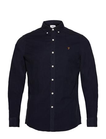 Fontella Corduroy Slim Fit Shirt Skjorta Casual Blå Farah
