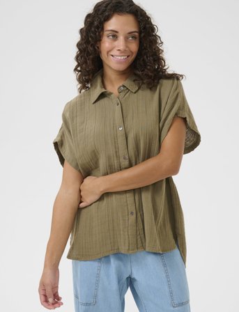 Culture Cumyra Elina Ss Shirt - Khaki green - XS
