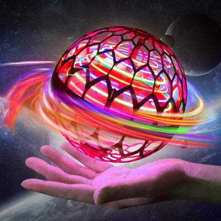 Flyvende boldlegetøj Flyvende bold led magisk håndstyret spinner Whirly Drone Fly Orb legetøj Genopladelig Boomerang bold med 360° roterende LED