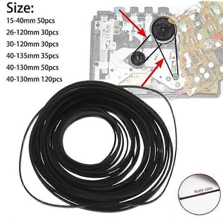 30-120 stk. Universal 26-135 mm miks kassettbåndmaskinbelte Nytt assortert vanlig belte kompatibelt med opptakere Walkman DVD-stasjon
