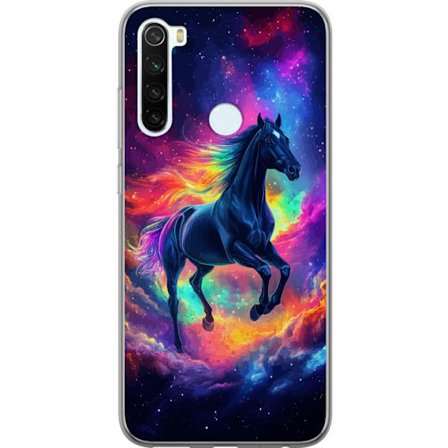 Kompatibelt Mobilskal till Xiaomi Xiaomi Redmi Note 8 Färgstark galaxhäst med regnbågsmane i rymdmiljö, magisk fantasyillustration för barnrum, p