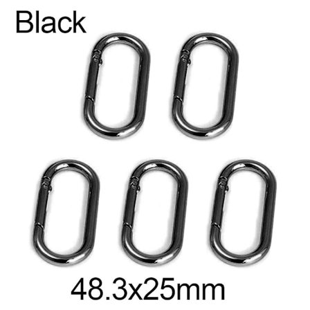5stk Fjær Ovale Ringer Veske Beltespenner SORT 48,3X25MM