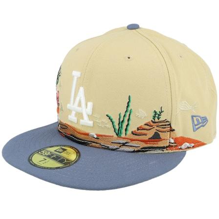 New Era - MLB Beige fitted Cap - Los Angeles Dodgers Team Landscape Beige/Dark Green Fitted @ Hatstore