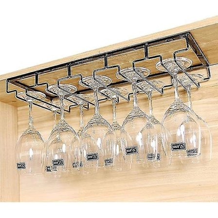 Glasophæng til Vin 5 Skinner Under Skab Metal