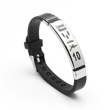 Rostfritt stål - Messi silikon, armbandsarmband