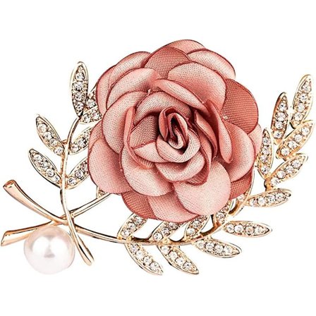 WABJTAM Stof Rose Brosche Pin Blomster Brosche Pin til Kvinder og Mænd, Blomster Brosche Pin til Bryllup, Fest, Kjole og Tørklæde