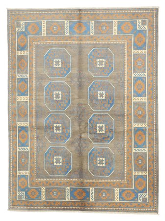 Annodato A Mano Afghan Fine Tappeto 151X203 Di Lana Marrone/Arancione Piccolo