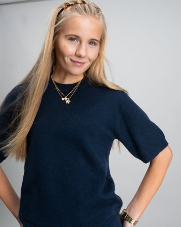 RYVLS Cloé Soft Knit Tee Bleu Pulls Fille - Kids Brand Store