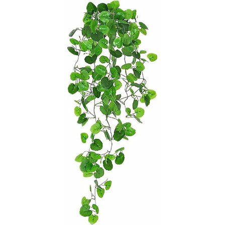 Vinterkampagne, 2 stk. kunstige hængeplanter (uden kurve) til indendørs og udendørs vægophæng, kunstige hængende falske grønne radise-vinranker