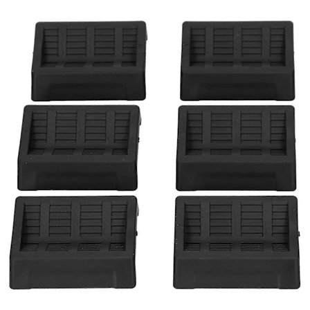 6 stk. møbelkopper, sengesko, gummisko, møbelunderlag til seng, stol, skab, sofa, skab, sort