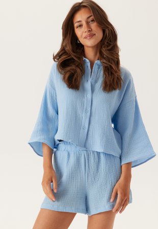 VERO MODA - Vmnatali High Waist shorts - Airy Blue - Kläder - - Bubbleroom