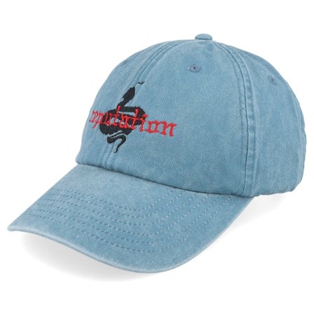 Iconic - Snake Reputation Washed Denim Light Blue Dad Cap Unconstructed Blue Cap - @ Hatstore