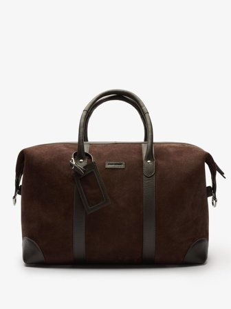 John Henric Men's Braune Wildleder-Wochenendtasche Size Onesize