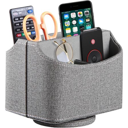 eather 360° pyörivä kaukosäätimen pidike, yöpöydän TV-kaukosäätimen teline, toimistotarvikkeiden työpöydän järjestäjä, kääntyvä säilytyslaatikko 