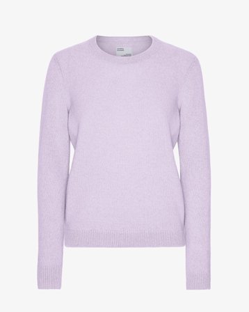 Women Classic Merino Wool Crew - Soft Lavender M