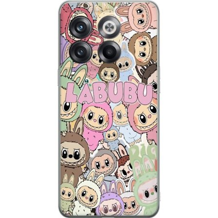 Yhteensopiva Puhelinkuori OnePlus 10T Ruusunpunainen kawaii-kompositio, jossa on söpöjä piirrettyjä hahmoja ja pehmeitä muotoja