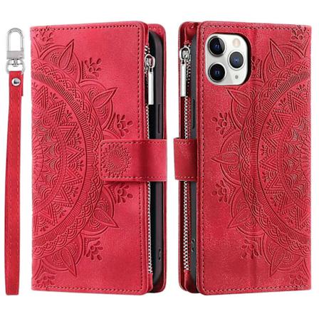 Mandala-puhelinkotelo iPhone 11 Prolle 5,8 tuumaa, vetoketjutaskullinen lompakkoteline useita korttipaikkoja täysi Ph